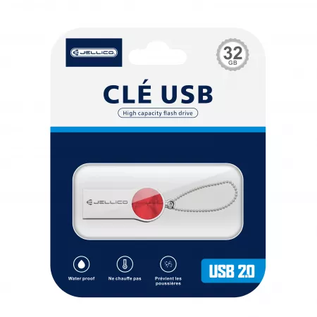 Clé USB JELLICO V08 32go rouge (Boite/ Blister)