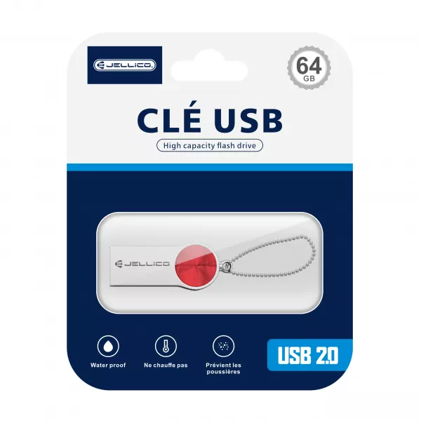 Cl� USB JELLICO V08 64go rouge (Boite/ Blister)
