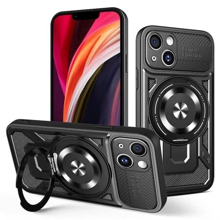 Coque ARMOR RING 360&deg; MAG iPhone 14 Noir