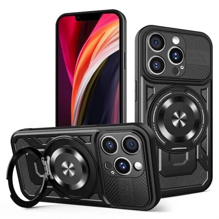 Coque ARMOR RING 360&deg; MAG iPhone 14 Pro Noir