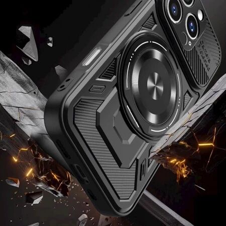 Coque ARMOR RING 360&deg; MAG iPhone 15 Pro Noir