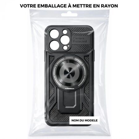 Coque ARMOR RING 360&deg; MAG iPhone 16 Noir