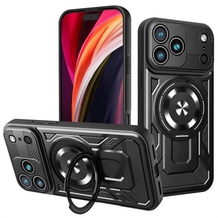 Coque ARMOR RING 360&deg; MAG iPhone 17 Pro Max Noir