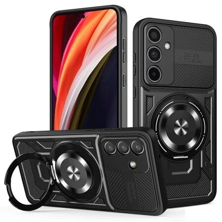 Coque ARMOR RING 360&deg; MAG Samsung Galaxy A16 5G (A166) - A16 4G (A165) noir