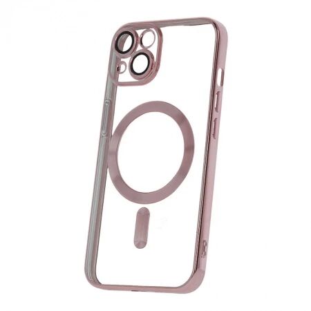 Coque CHROME EDGE MAG iPhone 14 Rose-Or