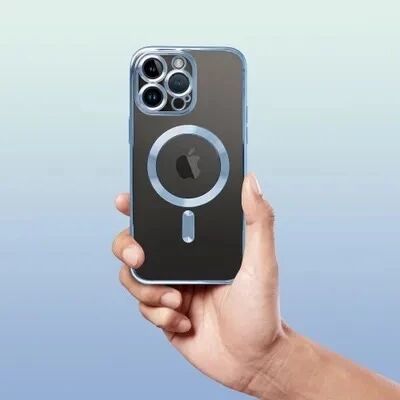 Coque CRYSTAL EDGE MAG iPhone 15 Pro Bleu