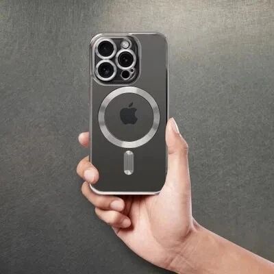 Coque CRYSTAL EDGE MAG iPhone 15 Pro Max Gris