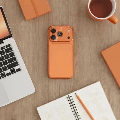 Coque LUXE TEXTURE MAG iPhone 13 - iPhone 14 orange