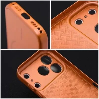 Coque LUXE TEXTURE MAG iPhone 16 orange