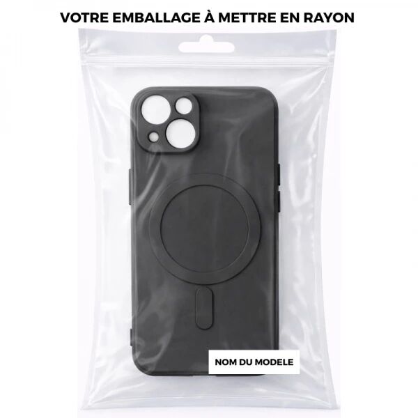 Coque PURE COLOR MAG iPhone 14 - iPhone 13 noir
