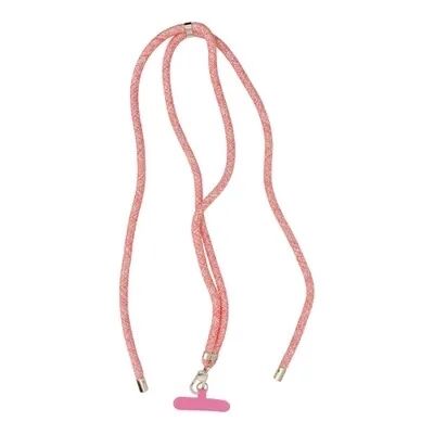 Cordon universel 8mm en nylon 165 cm (boucle poignet 82,5 cm) rose-blanc