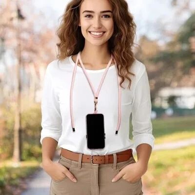 Cordon universel 8mm en nylon 165 cm (boucle poignet 82,5 cm) rose