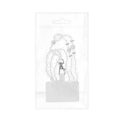 Cordon universel avec perles 74 cm (boucle poignet 37 cm) blanc