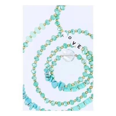 Cordon universel avec perles 82 cm (boucle poignet 41 cm) vert