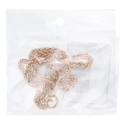 Cordon universel en chaine m&eacute;tallique 40 cm type maille tress&eacute;e (boucle poignet 20 cm) or