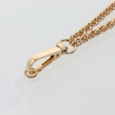 Cordon universel en chaine m&eacute;tallique 40 cm type maille tress&eacute;e (boucle poignet 20 cm) or