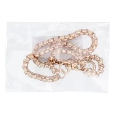 Cordon universel en chaine m&eacute;tallique type maille carr&eacute;e 40 cm (boucle poignet 20 cm) or