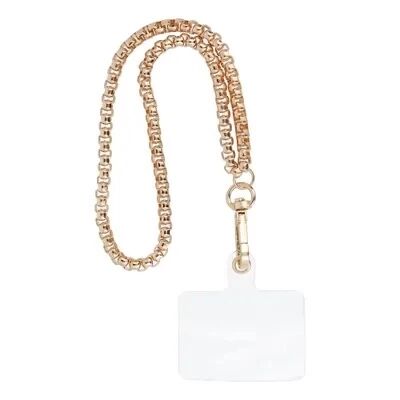 Cordon universel en chaine m�tallique type maille carr�e 40 cm (boucle poignet 20 cm) or
