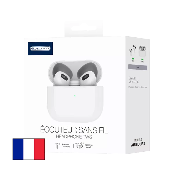 �couteurs sans fil bluetooth Airpods 3 JELLICO AirBlue 3 (Boite/blister) blanc
