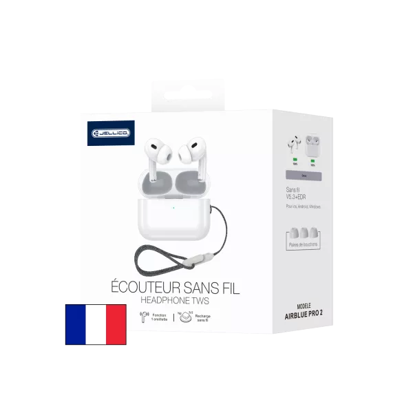 �couteurs sans fil bluetooth Airpods JELLICO AirBlue Pro 2 (Boite/blister) blanc