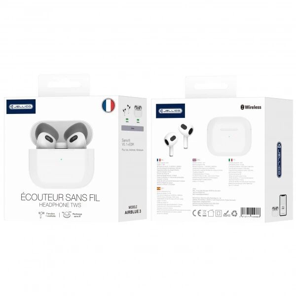 Ecouteurs sans fil bluetooth intra-auriculaire JELLICO AirBlue 3 blanc Ecouteurs sans fil bluetooth intra-auriculaire JELLICO AirBlue 3 blanc