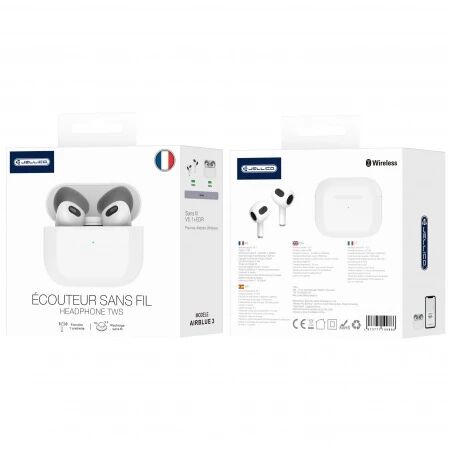 Ecouteurs sans fil bluetooth intra-auriculaire JELLICO AirBlue 3 blanc