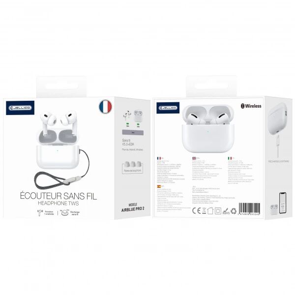 Ecouteurs sans fil bluetooth intra-auriculaire JELLICO AirBlue Pro 2 blanc Ecouteurs sans fil bluetooth intra-auriculaire JELLICO AirBlue Pro 2 blanc