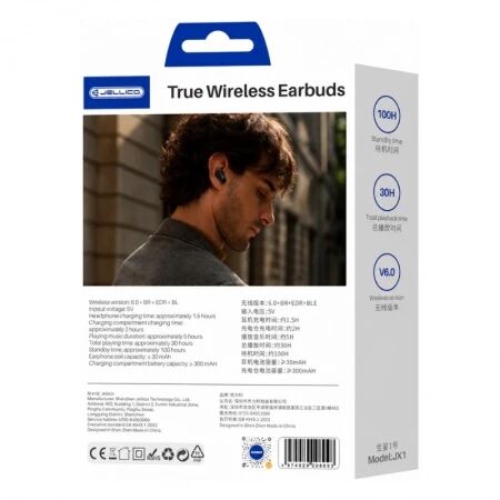 Ecouteurs sans fil bluetooth intra-auriculaire JELLICO JX1 noir