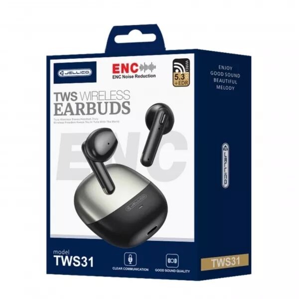 �couteurs sans fil bluetooth intra-auriculaire JELLICO TWS31 (Boite/blister) noir