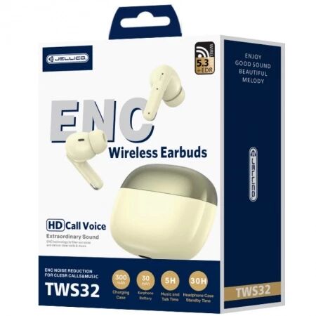 Ecouteurs sans fil bluetooth intra-auriculaire JELLICO TWS32 (Boite/blister) jaune