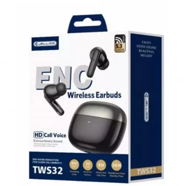 �couteurs sans fil bluetooth intra-auriculaire JELLICO TWS32 (Boite/blister) noir
