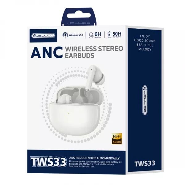 �couteurs sans fil bluetooth intra-auriculaire JELLICO TWS33 (Boite/blister) blanc