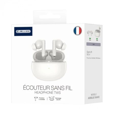 Écouteurs sans fil bluetooth intra-auriculaire JELLICO TWS33 (Boite/blister) blanc