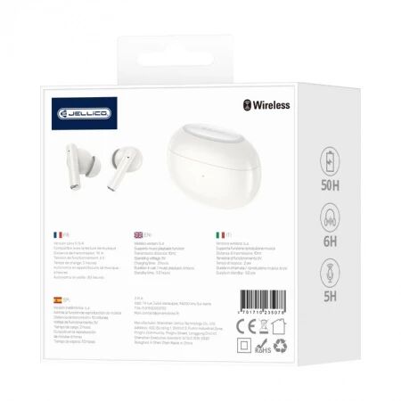 Écouteurs sans fil bluetooth intra-auriculaire JELLICO TWS33 (Boite/blister) blanc