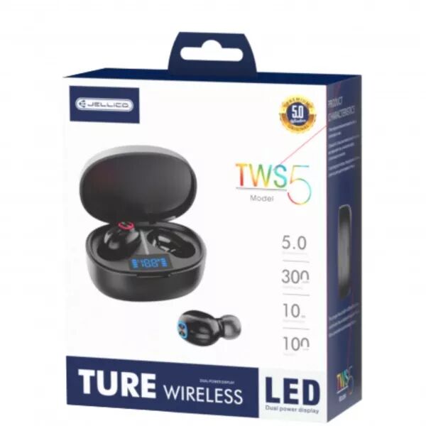 �couteurs sans fil bluetooth intra-auriculaire JELLICO TWS5 (Boite/blister) noir