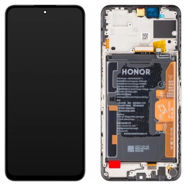 Ecran Honor 90 Smart / X7b ORIGINAL SP avec chassis, batterie et haut parleur noir