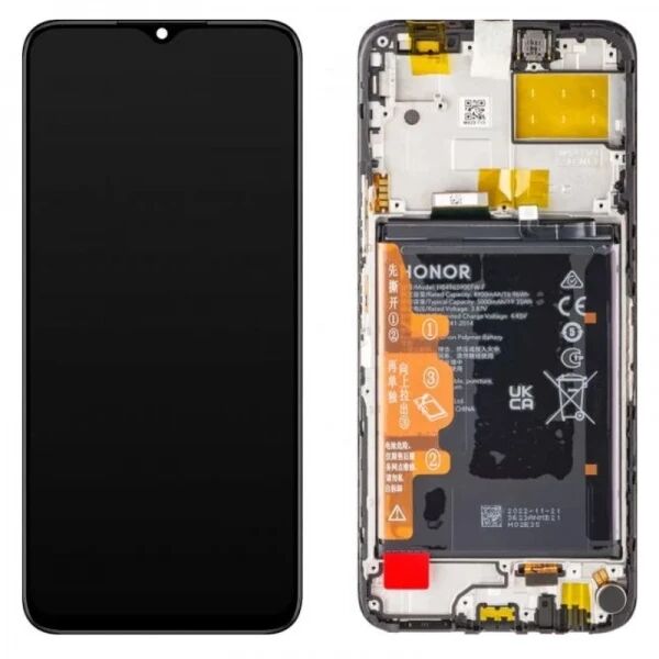 Ecran Honor X8 5G ORIGINAL SP avec chassis, batterie et haut parleur noir