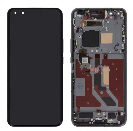 Ecran lcd avec vitre tactile OLED avec chassis pour HONOR Magic 5 Pro noir
