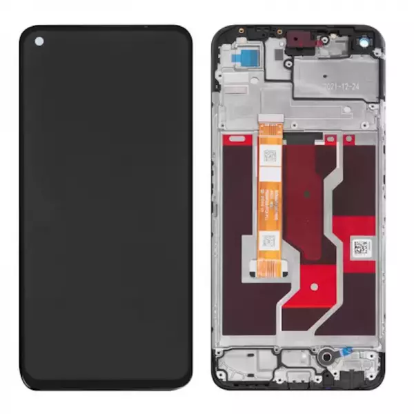 Ecran lcd avec vitre tactile OLED avec chassis pour Oppo A76 noir
