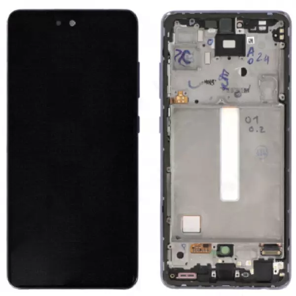Ecran lcd avec vitre tactile OLED avec chassis pour SAMSUNG A525F/A526B Galaxy A52 4G/5G noir