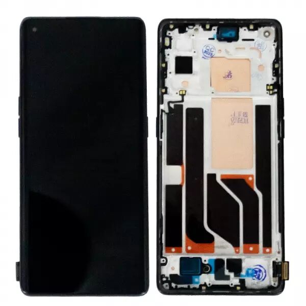 Ecran lcd avec vitre tactile OLED pour Oppo Reno 6 Pro avec chassis noir