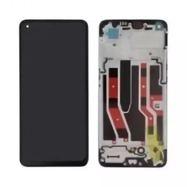 Ecran lcd avec vitre tactile OLED pour Oppo Reno 7 avec chassis noir