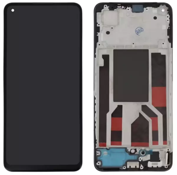 Ecran lcd avec vitre tactile OLED pour Oppo Reno 8 5G avec chassis noir