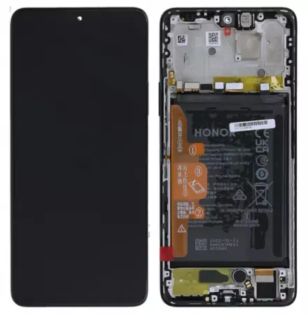 Ecran lcd avec vitre tactile ORIGINAL HONOR Magic 4 Lite avec chassis, batterie et haut parleur SERVICE PACK 0235ABSK / 0235ACGA / 0235AAMB noir
