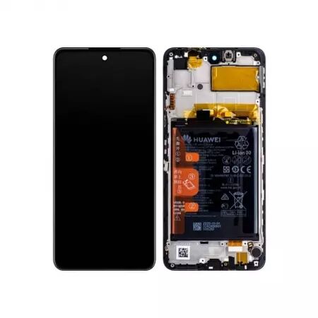 Ecran lcd avec vitre tactile ORIGINAL HUAWEI P Smart 2021 avec chassis, batterie et haut parleur SERVICE PACK 02354ADC noir