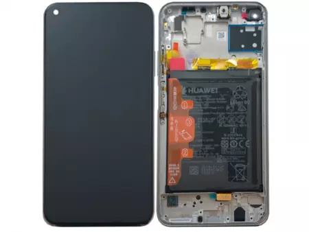 Ecran lcd avec vitre tactile ORIGINAL HUAWEI P40 Lite avec chassis, batterie et haut parleur SERVICE PACK 02353KFV bleu