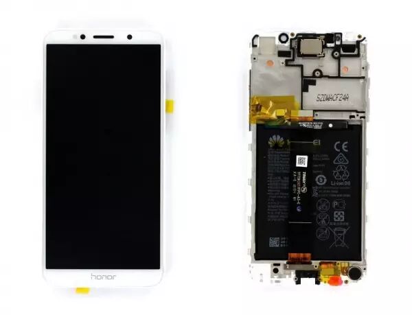 Ecran lcd avec vitre tactile ORIGINAL HUAWEI Y5 2018 avec chassis, batterie et haut parleur SERVICE PACK 02351XHT blanc