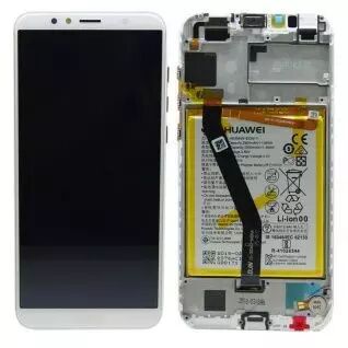 Ecran lcd avec vitre tactile ORIGINAL HUAWEI Y6 2018 avec chassis, batterie et haut parleur SERVICE PACK 02351WLK blanc