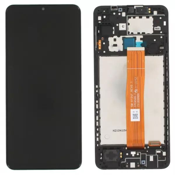 Ecran lcd avec vitre tactile ORIGINAL SAMSUNG A125 Galaxy A12 avec chassis, sans batterie SERVICE PACK GH82-24491A / GH82-24490A