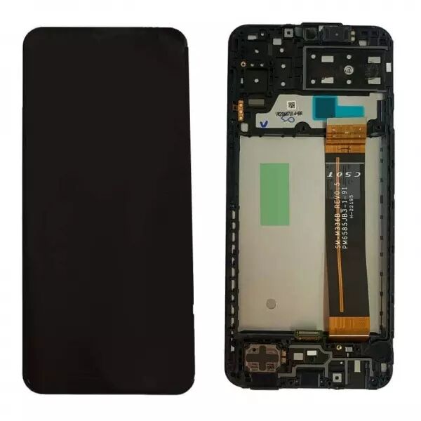 Ecran lcd avec vitre tactile ORIGINAL SAMSUNG A137F Galaxy A13 2022 avec chassis SERVICE PACK GH82-29227A / GH82-29228A noir